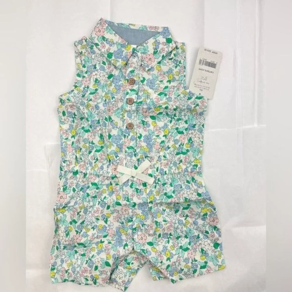 Carters Baby Girl Romper Outfit Floral 3 Months New